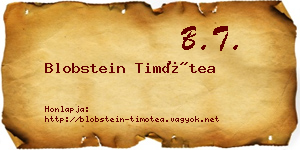 Blobstein Timótea névjegykártya
